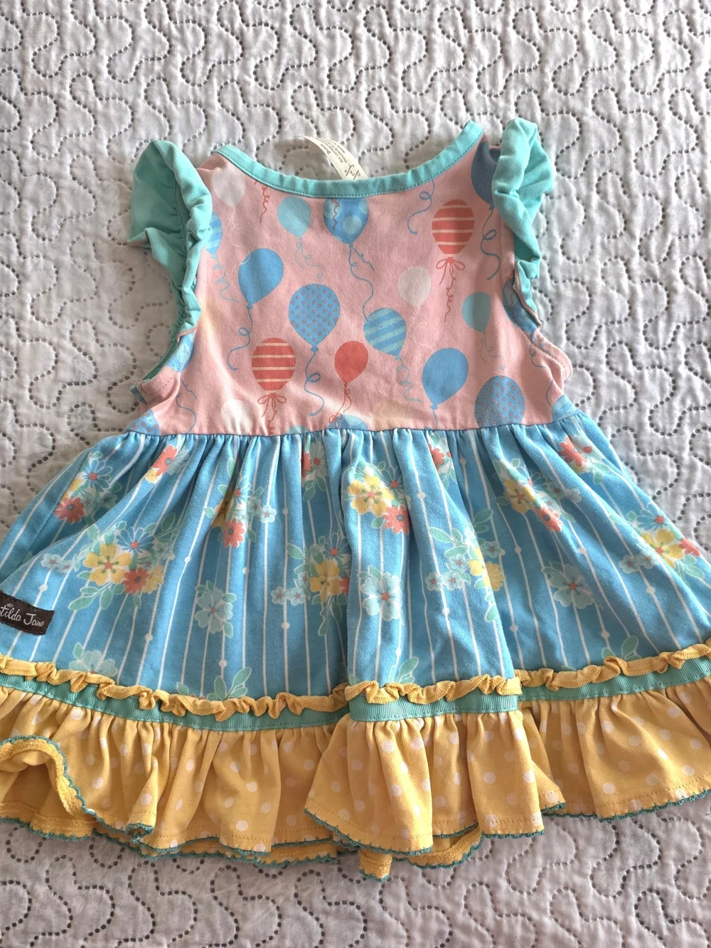 Matilda Jane Girls Size 2 Balloon Floral Twirl Dress Boutique Ruffle Cottagecore